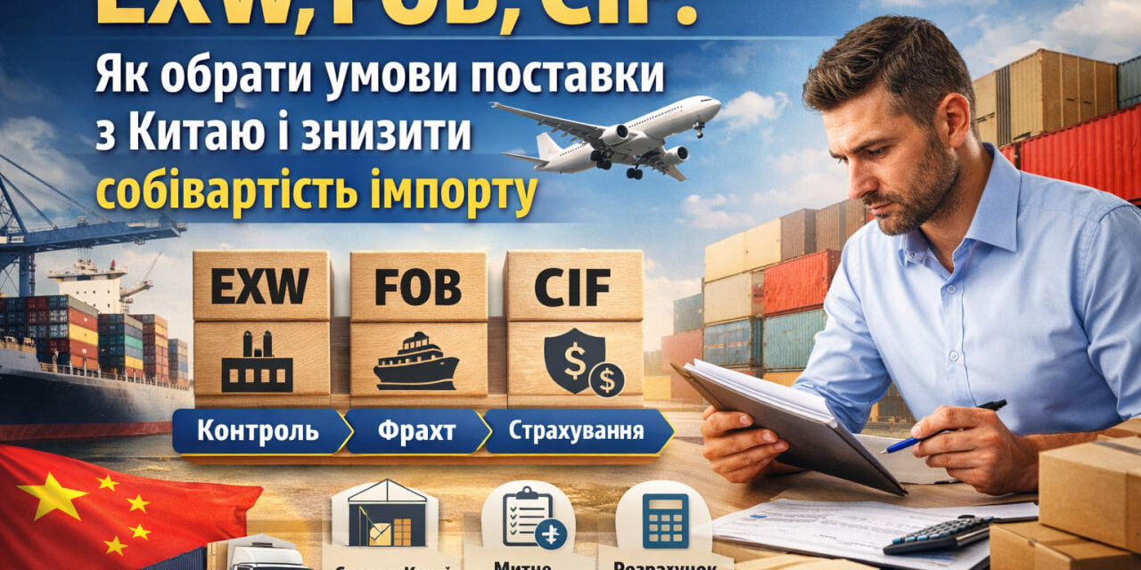 EXW, FOB, CIF: як обрати умови поставки з Китаю та знизити собівартість імпорту